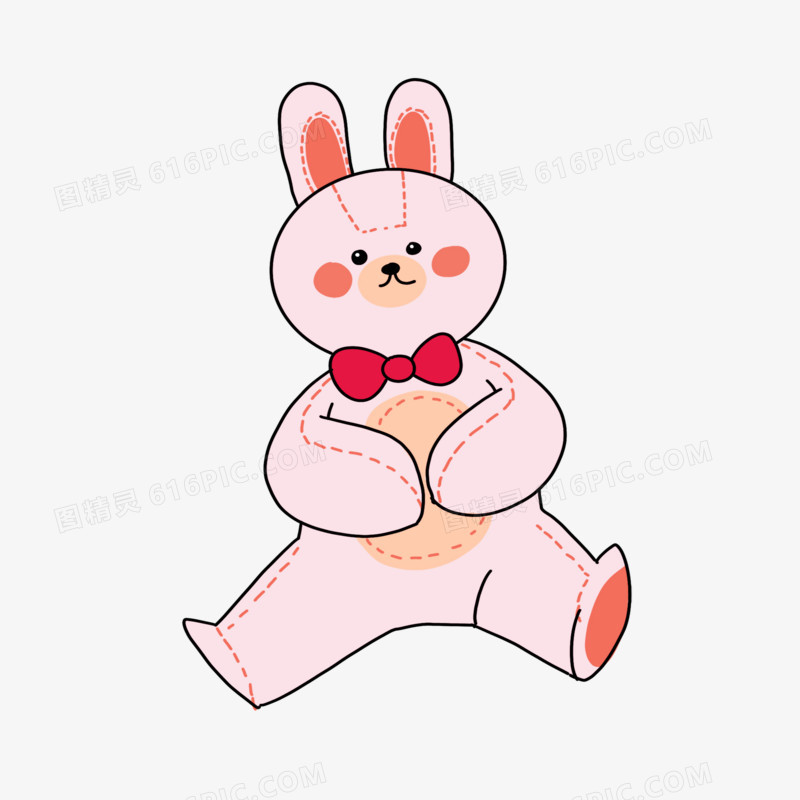 粉色兔子玩偶免抠元素