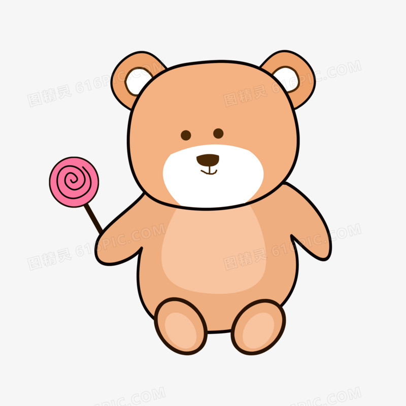 可爱玩具熊插画元素