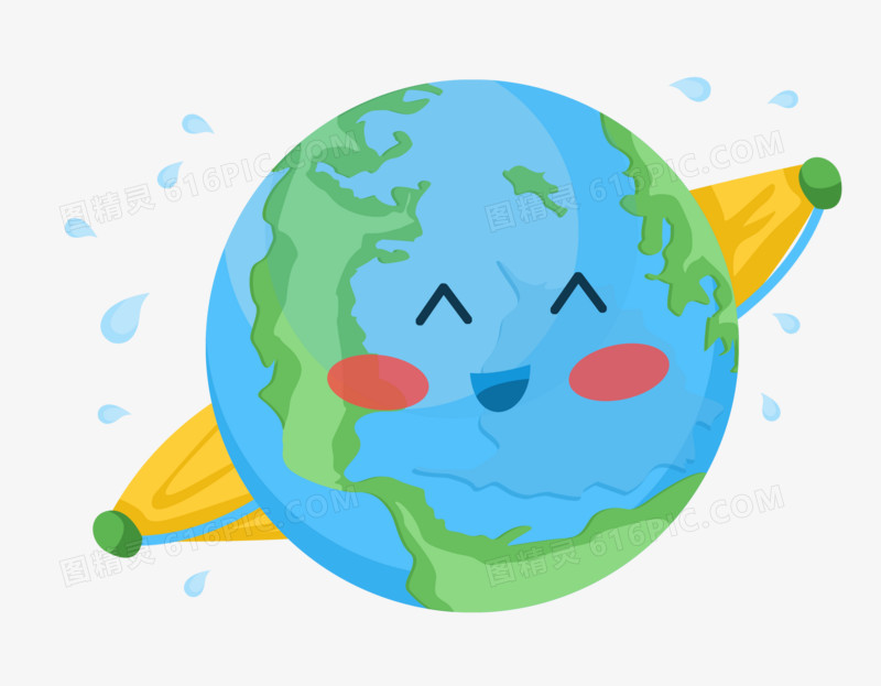 世界清洁地球日之可爱的地球在洗澡