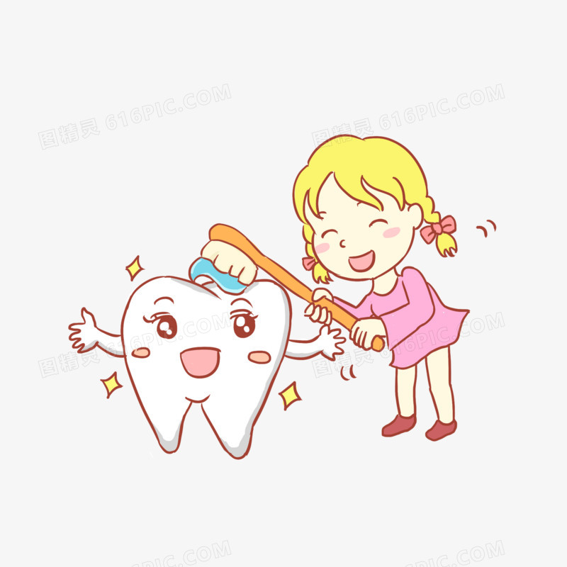 世界爱牙日保护牙齿手绘卡通素材