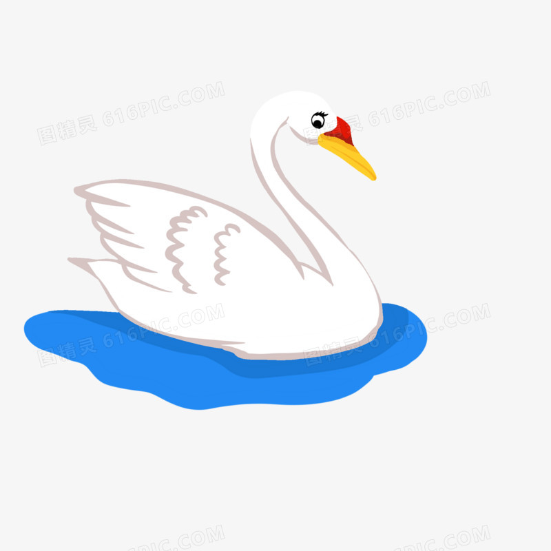 简笔白天鹅元素
