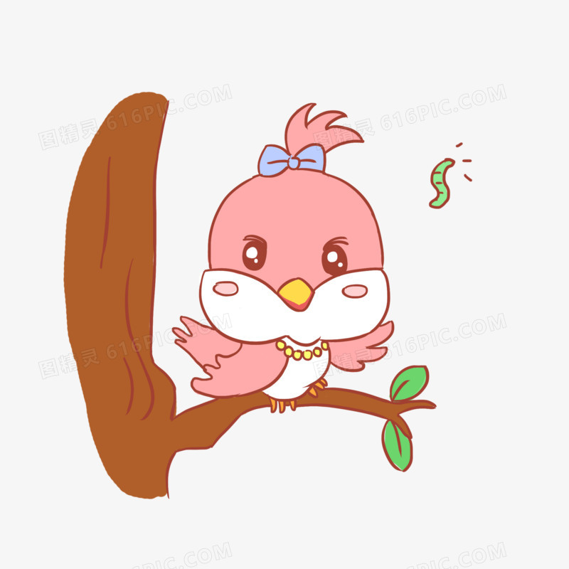 卡通动物森林小鸟手绘卡通元素