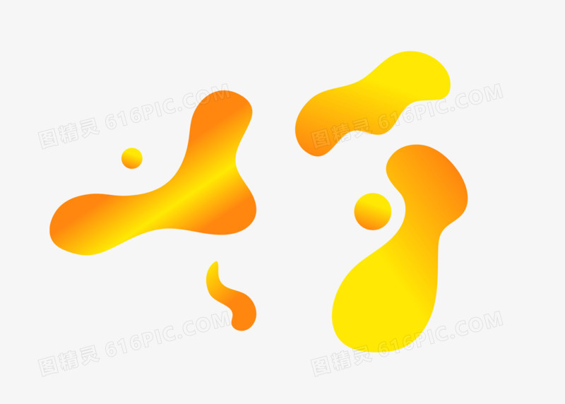 黄色不规则流体电商手绘设计