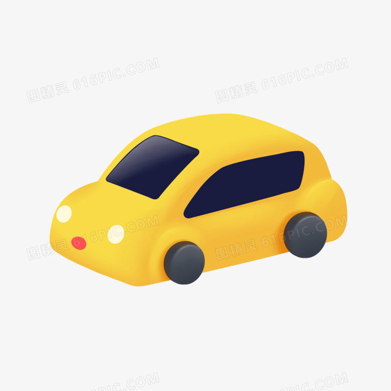 儿童节黄色可爱玩具车