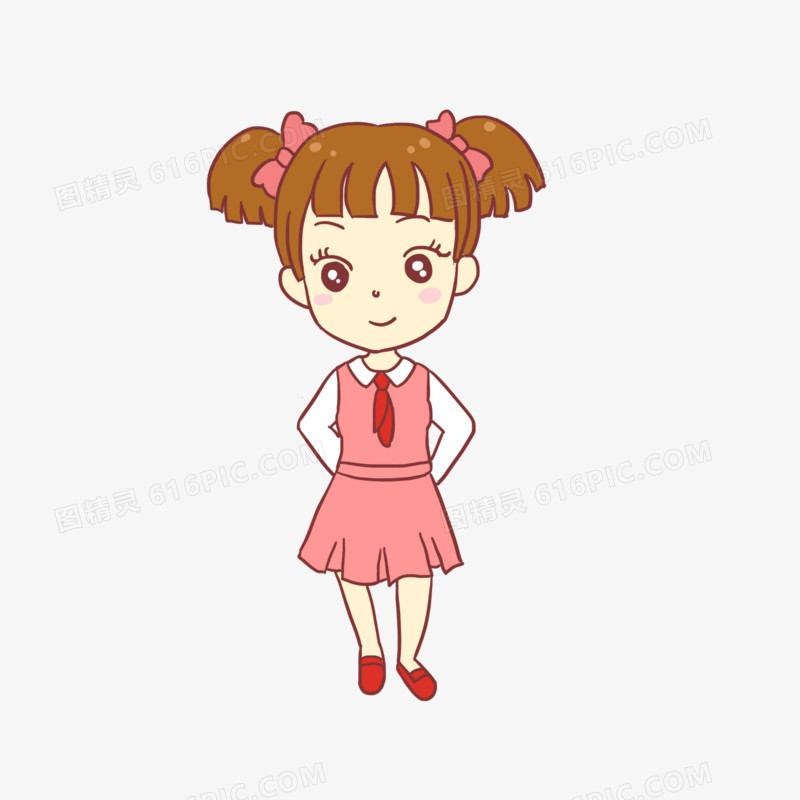 少先队员红领巾手绘卡通元素