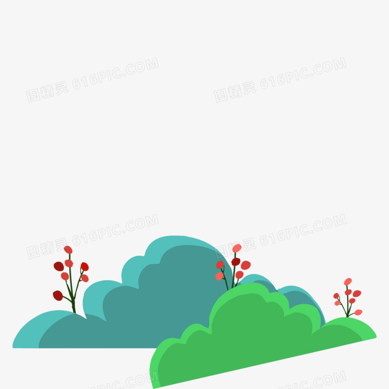 卡通草丛免抠元素2