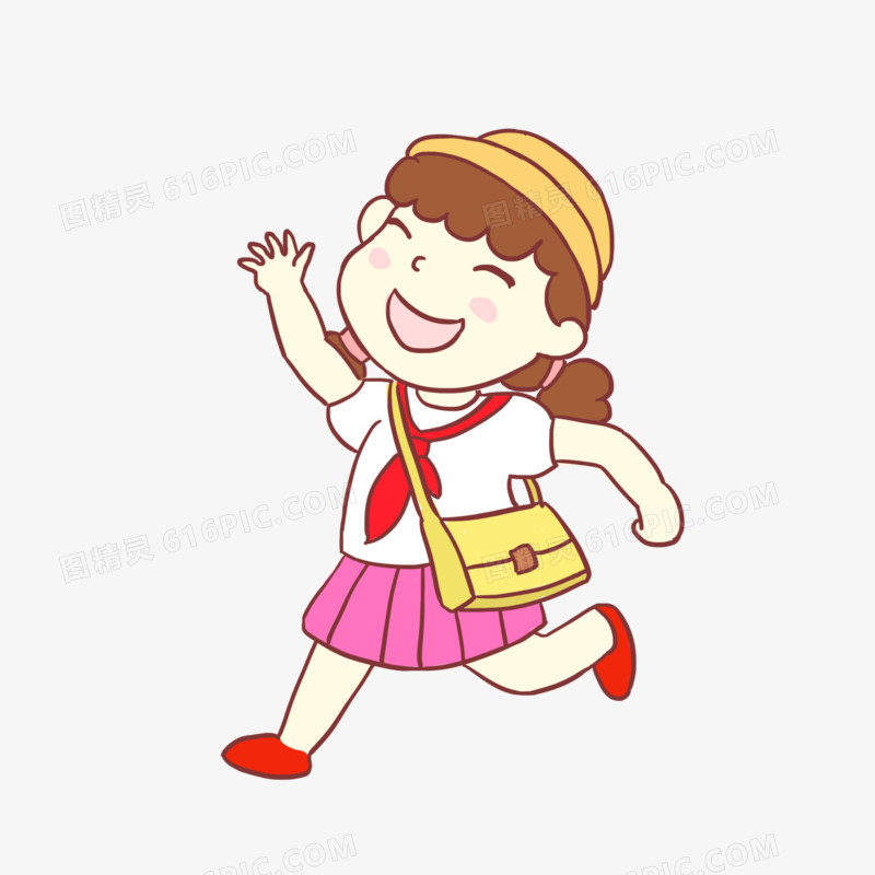 学生少先队员手绘卡通元素