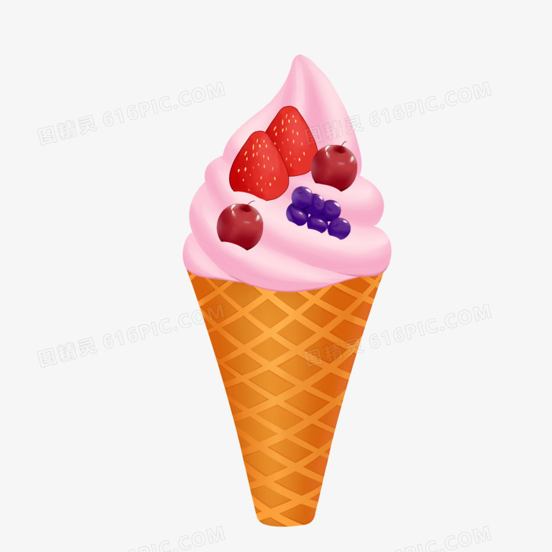 夏季奶油草莓冰淇淋