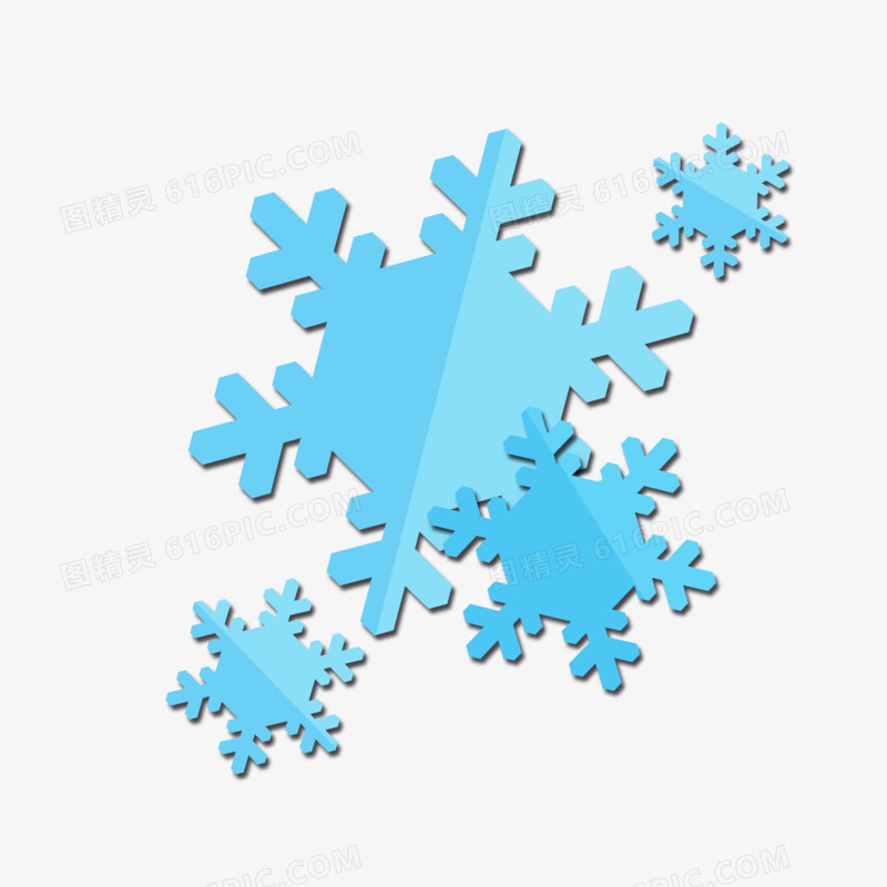 贺卡雪花剪纸效果免抠元素