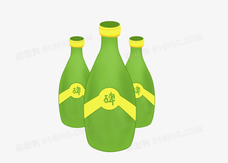 清凉简约夏季饮品啤酒手绘插画