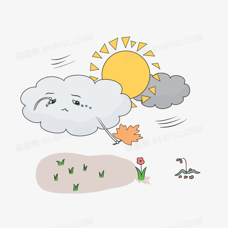 云朵为小花遮阳呵护