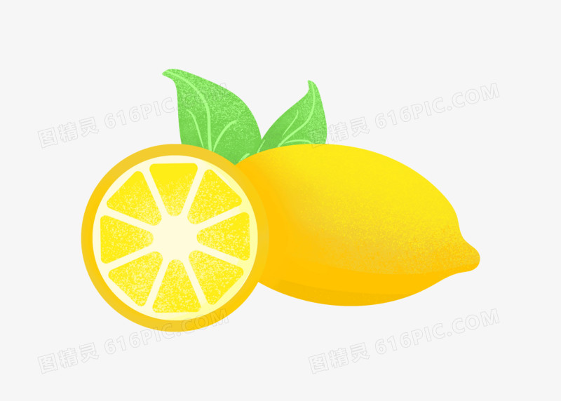 清新卡通夏天水果柠檬手绘插画