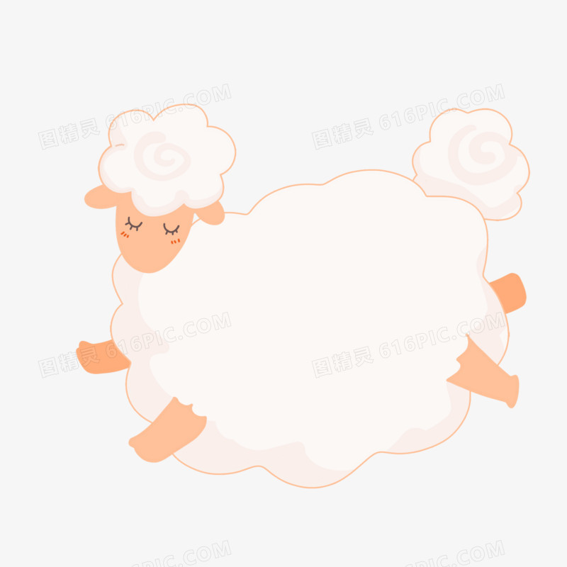 手绘小羊动物边框8元素