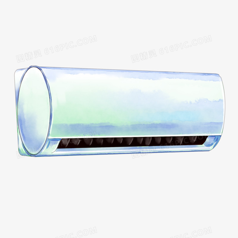 手绘夏日空调水彩元素