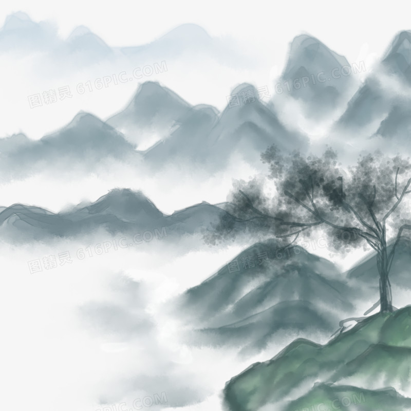 中国风山水水墨唯美山水