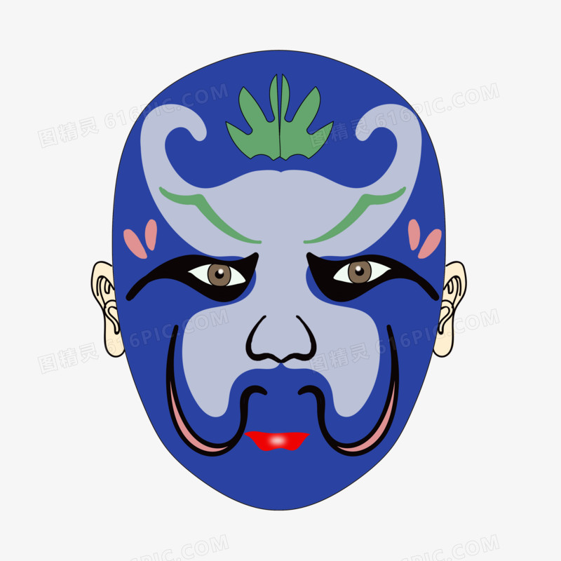 中国文化蓝色京剧脸谱