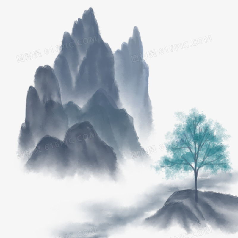唯美中国风险峻山峰图