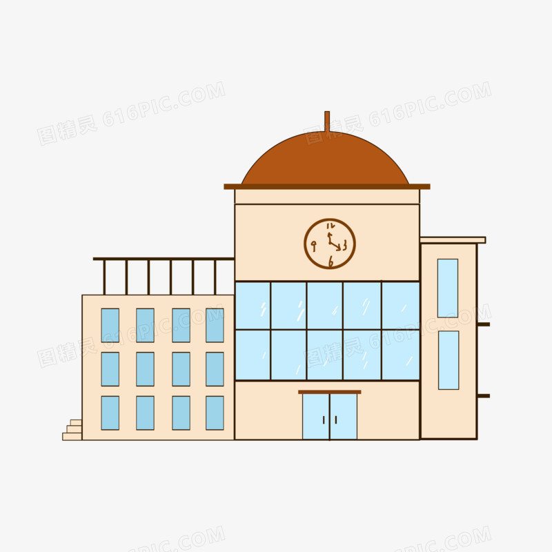 卡通学校建筑手绘设计