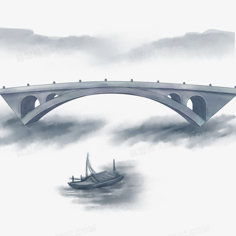 唯美中国风大型石桥