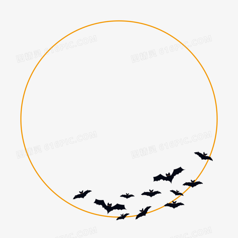 万圣节蝙蝠边框