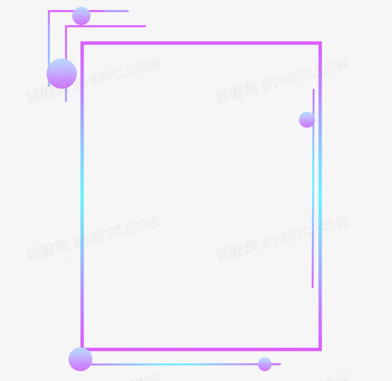 手绘电商科技渐变几何边框