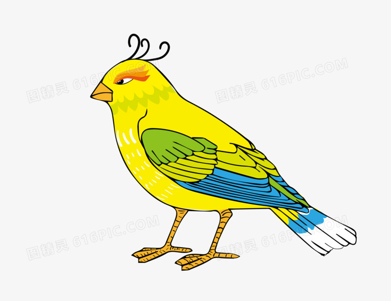 手绘黄色小鸟矢量图素材装饰插画素材