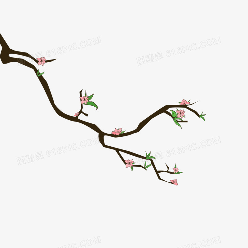 树枝花朵手绘设计