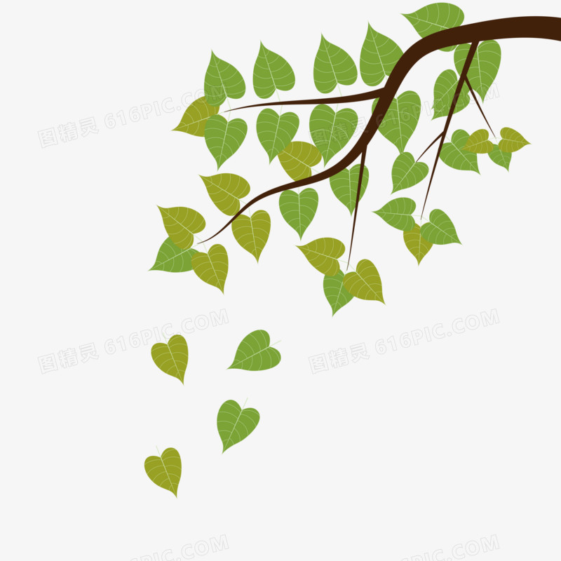 绿色清新植物树枝树叶ai矢量png免抠素材