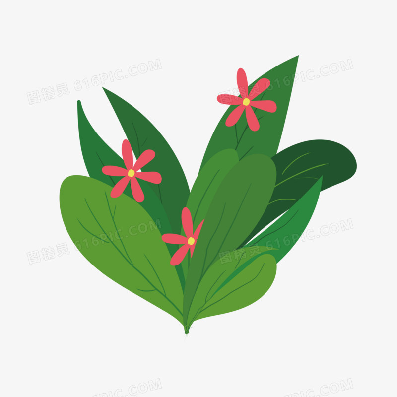 草丛鲜花唯美手绘