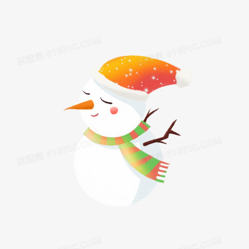 原创免扣卡通冬天雪人圣诞节元素