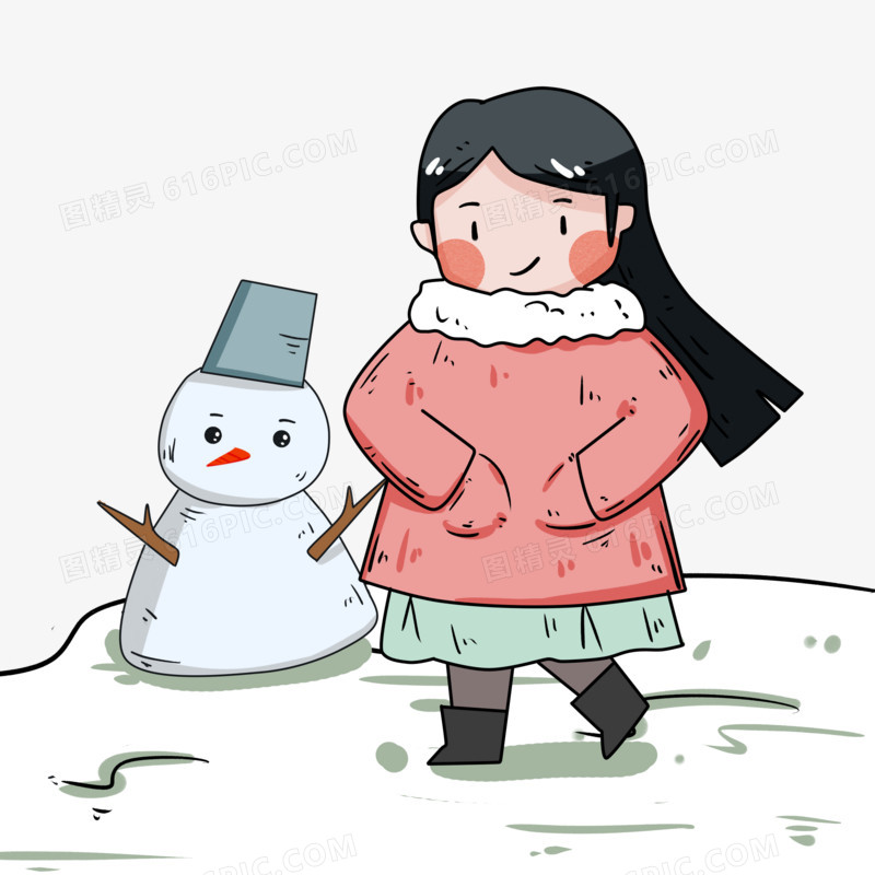 行走的冬季元气少女