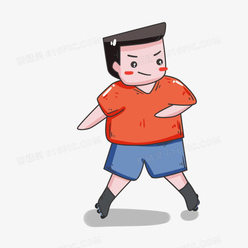 可爱运动溜旱冰男孩