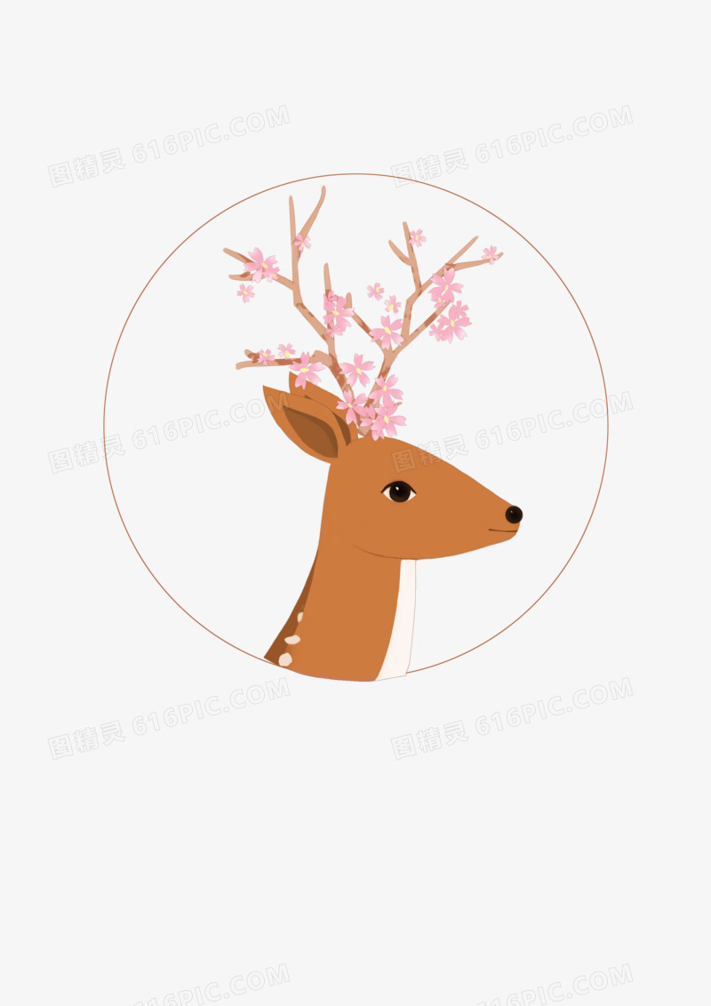 卡通手绘鹿作品