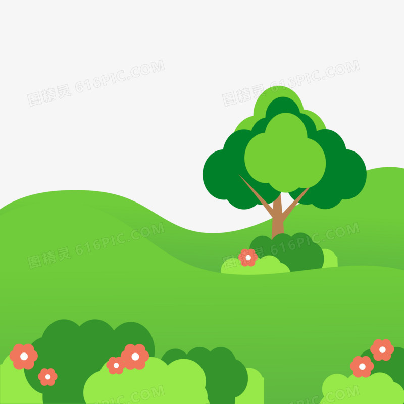 ai矢量植物绿色草地草坪png免抠