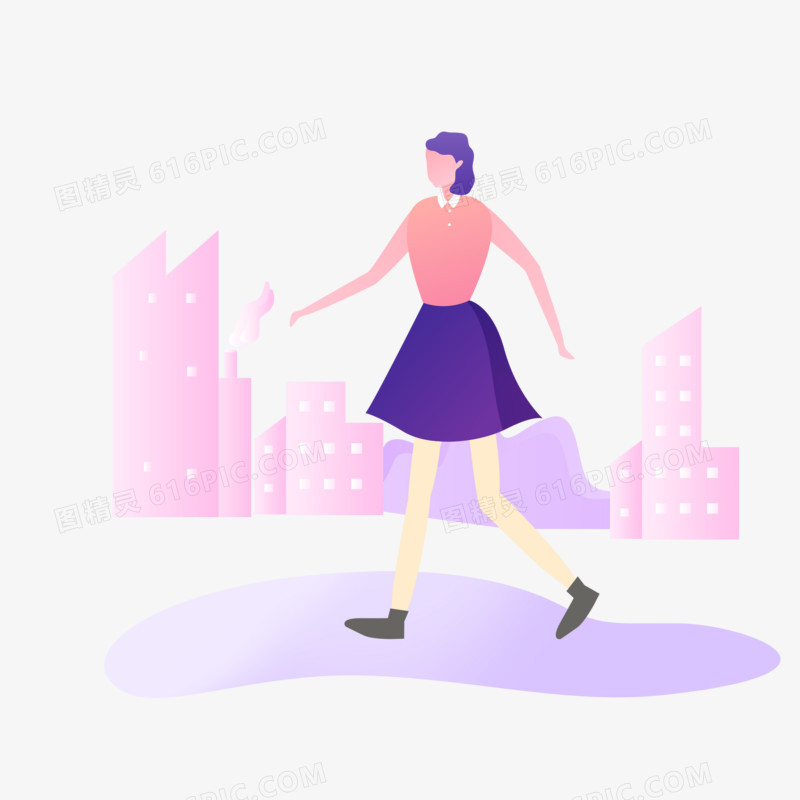 扁平风人物女孩