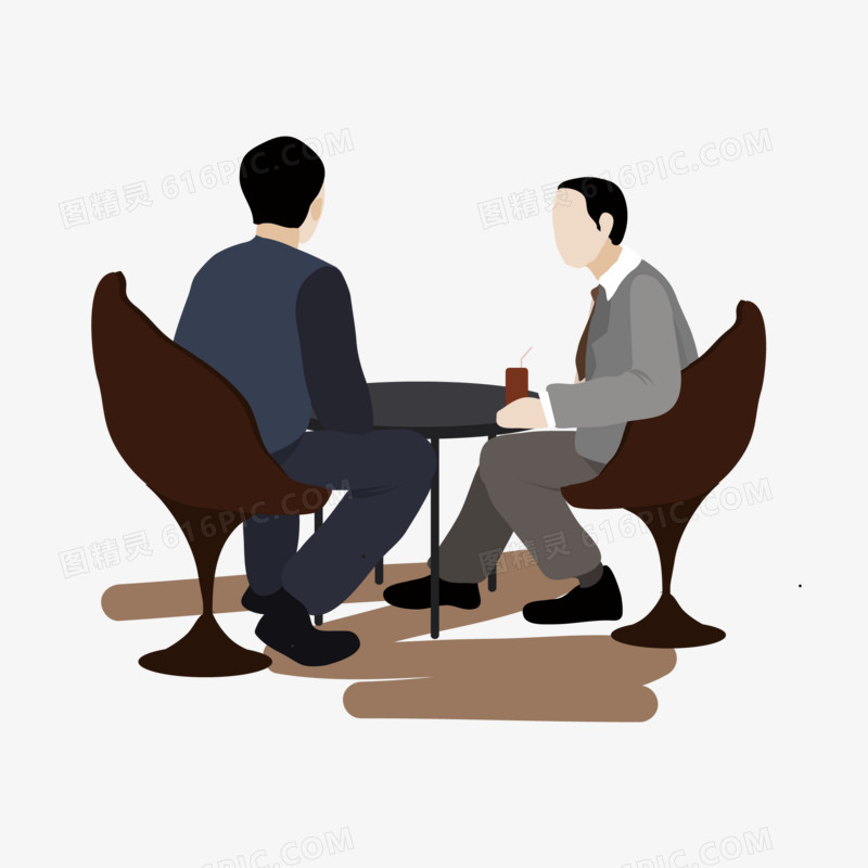 扁平风会谈商务人物素材