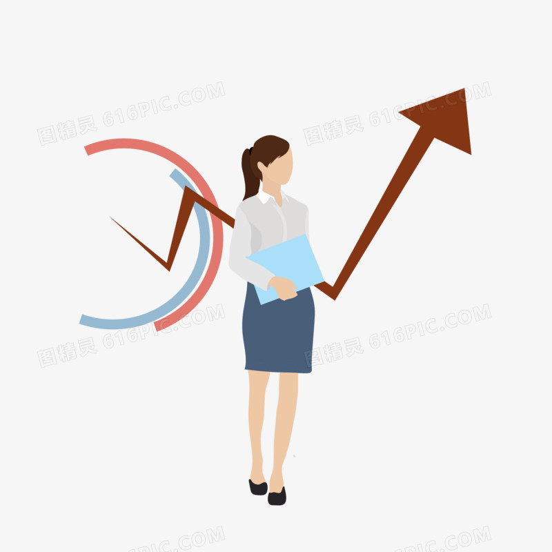 矢量扁平风女性职场短裙