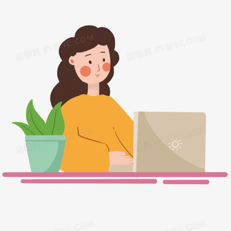 扁平风矢量办公女生