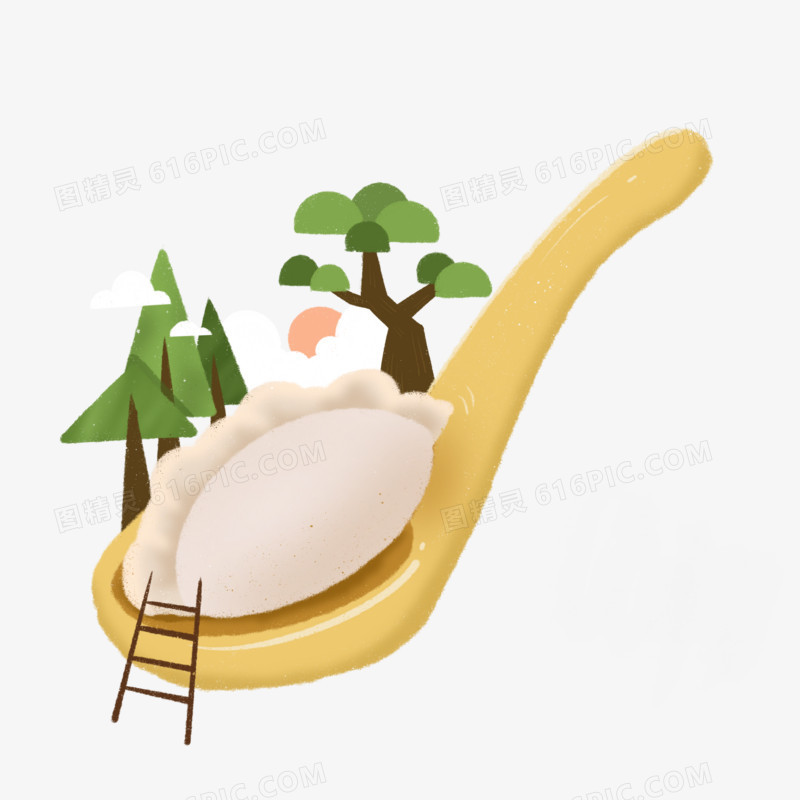 创意冬至饺子元素