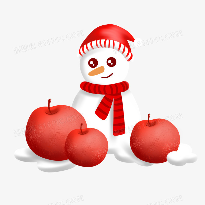 圣诞雪人红苹果平安夜礼物