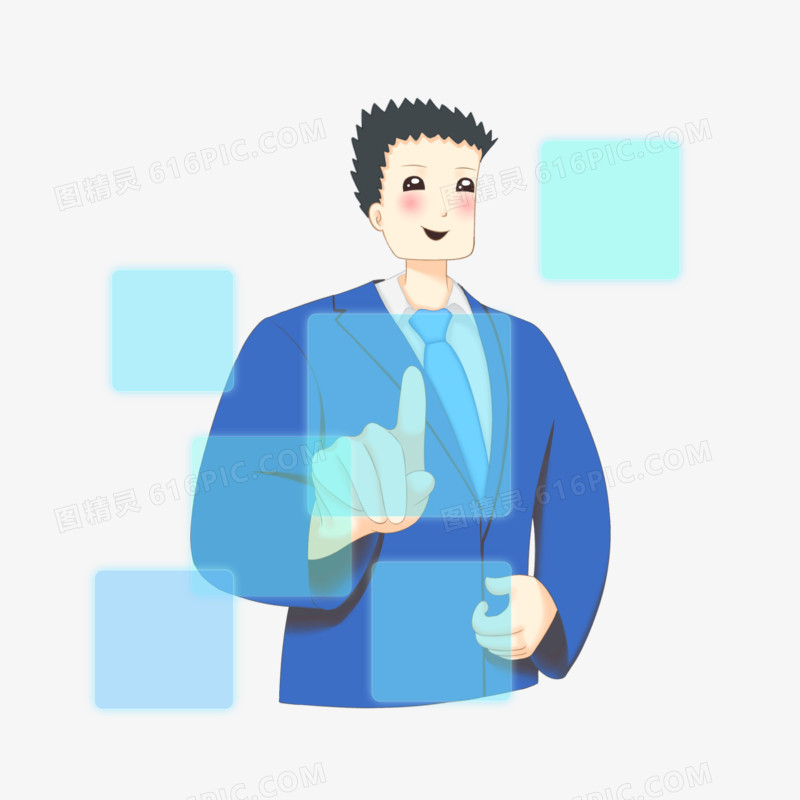 蓝色科技人物图