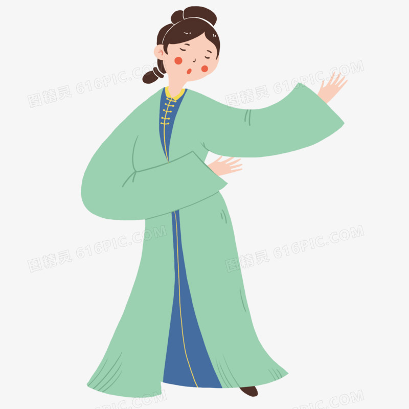 手绘古装美女素材