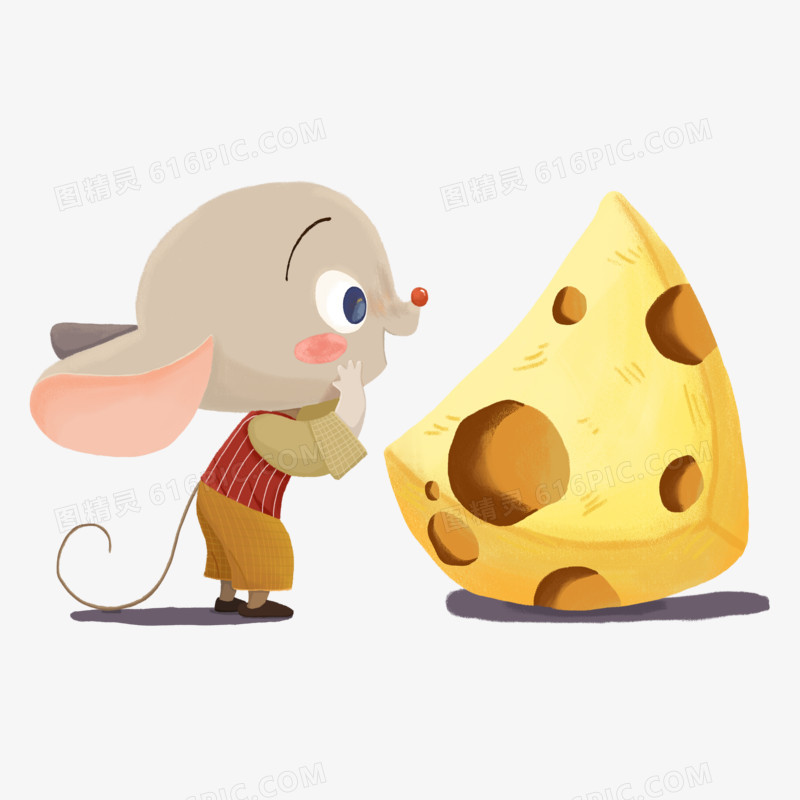 卡通老鼠鼠年老鼠吃奶酪可爱元素
