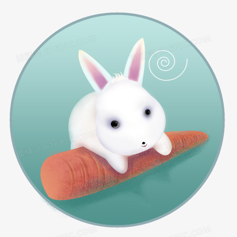 爱吃胡萝卜的小白兔卡通素材