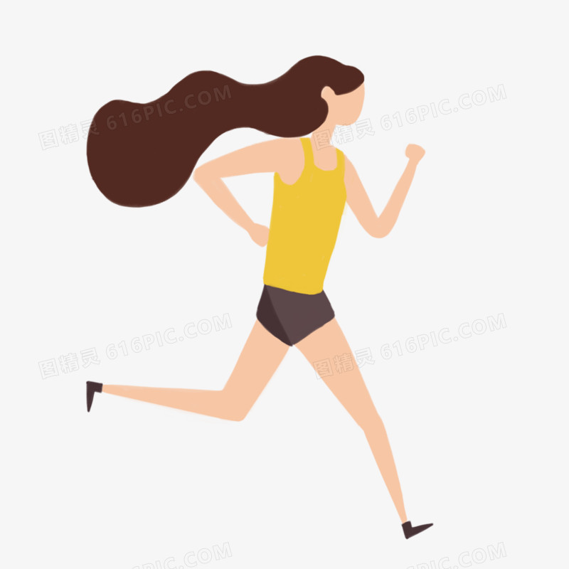 女孩运动跑步元素
