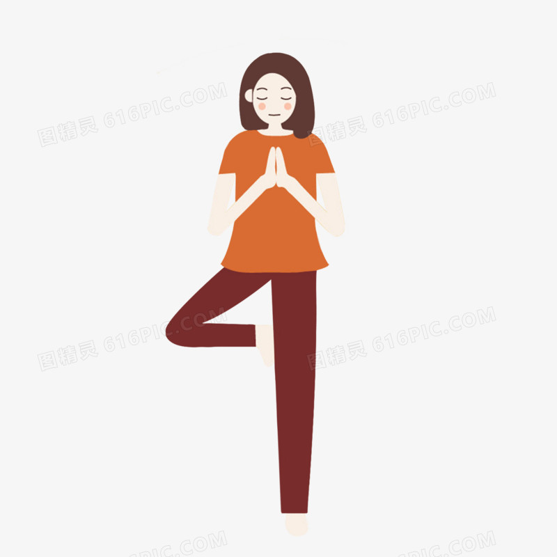 女孩瑜伽运动元素