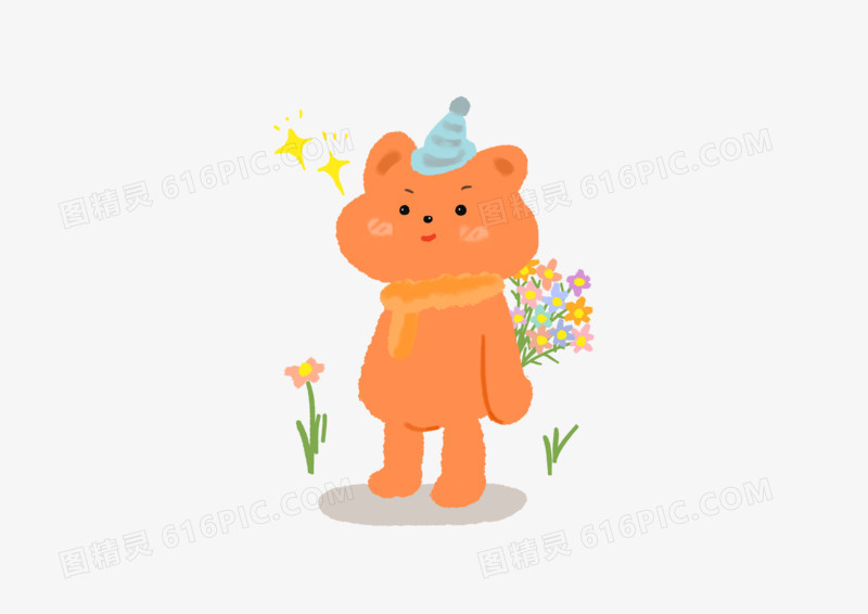 简笔画可爱的害羞小熊