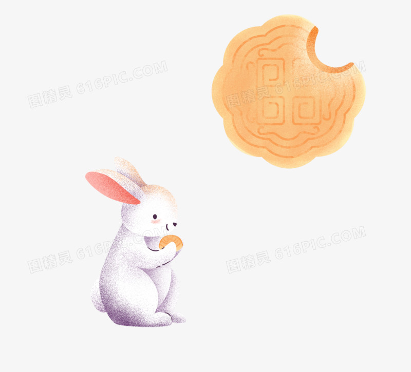 中秋节偷吃月饼的兔子