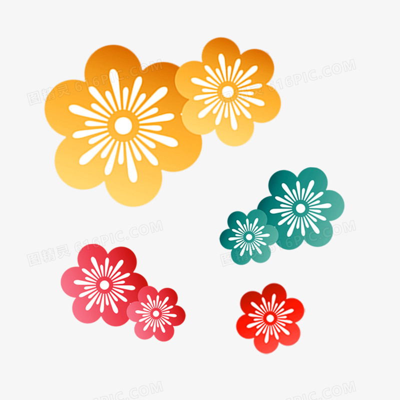 剪纸花卉装饰图案