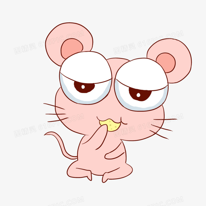 老鼠吃薯片吃吃吃零食表情包手绘卡通元素